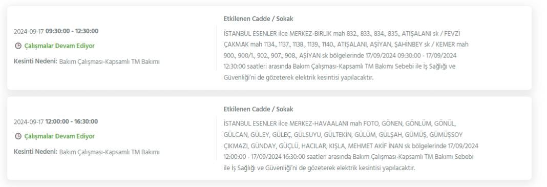 İstanbul'un bu ilçelerinde 8 saati bulacak elektrik kesintileri yaşanacak 14